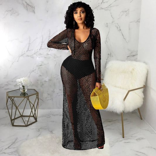 Bikini con falda larga calada para cubrir el traje de baño