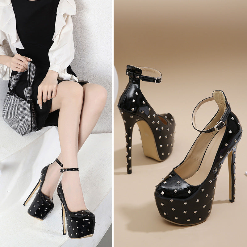 Women's Studded High-heeled Heels