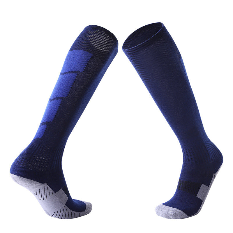Men's Training Socks Thickeneded Towel Bottom Cushioning Comfortable Pvc Dispensing Non-Slip Socks Sweat-Absorbent Breathable Mid-Calf Football Socks