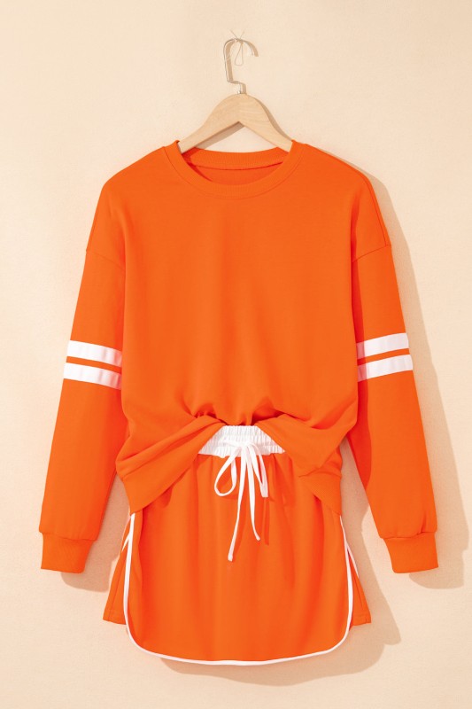 Conjunto de jersey y minifalda Varsity Stripe