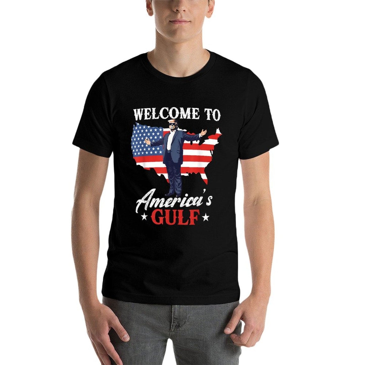 Gulf of USA America Funny USA Flag Relaxed-fit T-Shirt