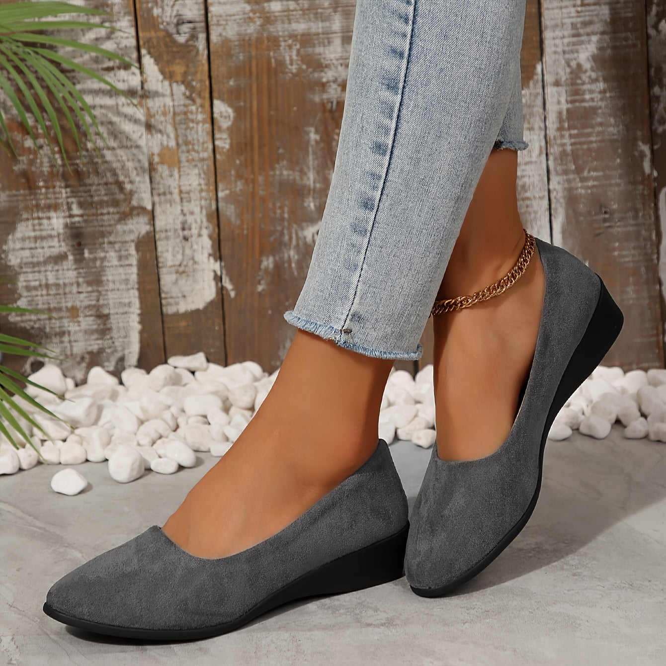 Zapatos elegantes de tacón bajo, acolchados, antideslizantes y versátiles