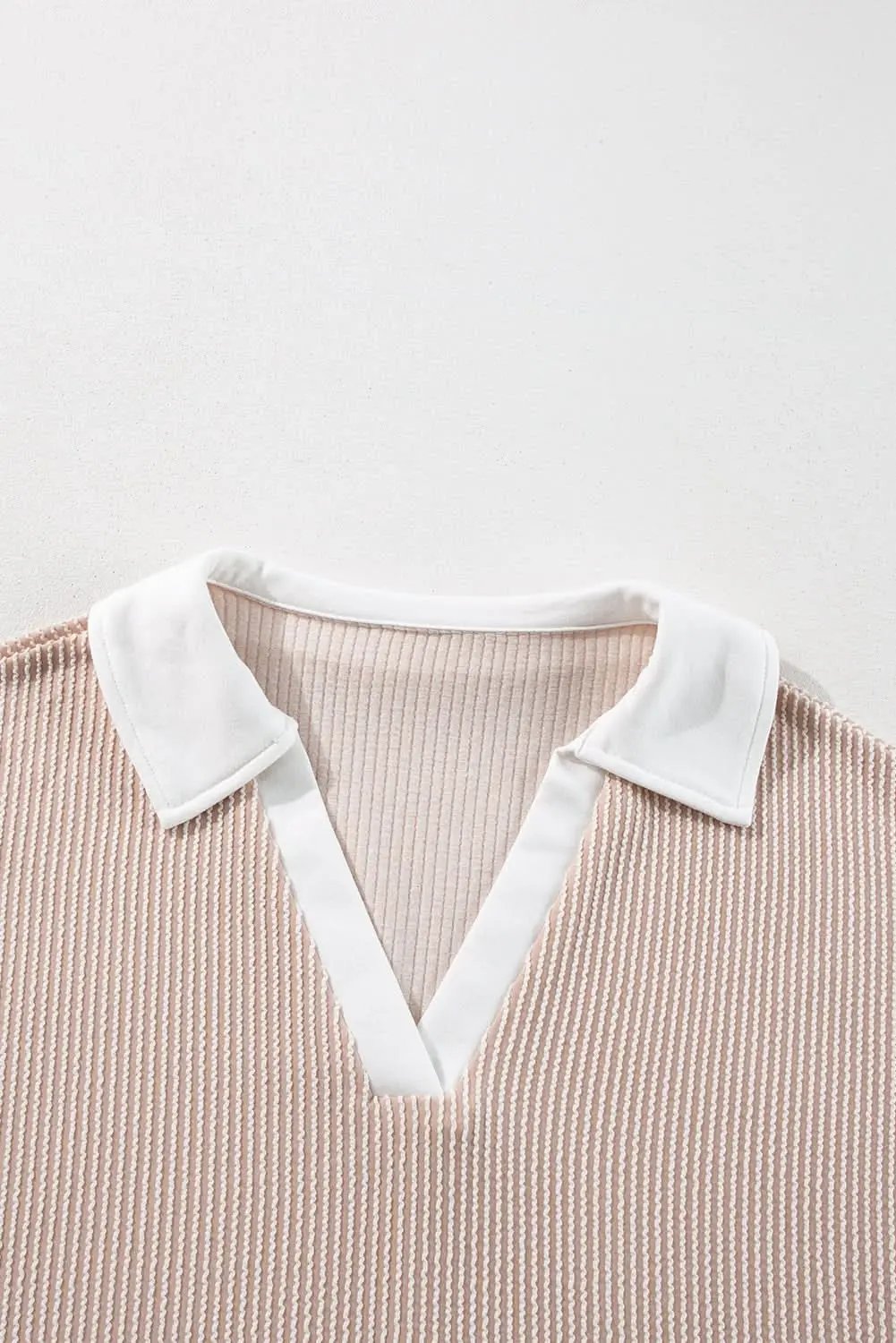 Plus Size/Plus Size Tops/Plus Size Long Sleeve Tops Love Salve Colorblock V-Neck Women's Casual Top: Everyday Style, Slit Detail