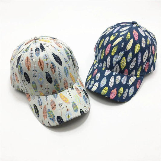 Gorra de Béisbol con Estampado de Hojas para Mujer