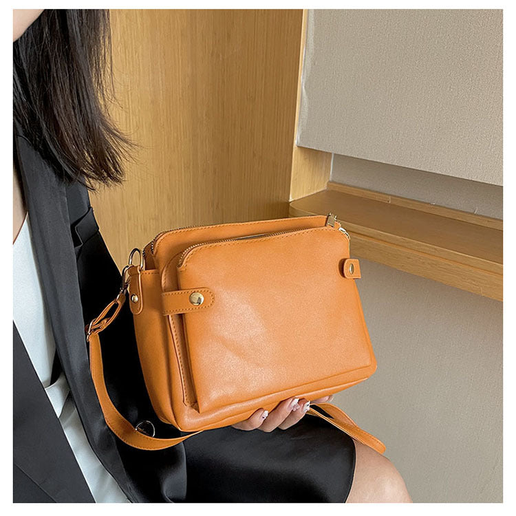 Retro Multi-layer Large Capacity Shoulder Messenger Bag Travel Bag