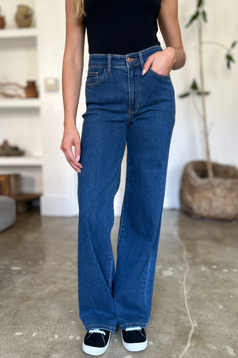 Judy Blue Jeans rectos de tiro alto de talla completa