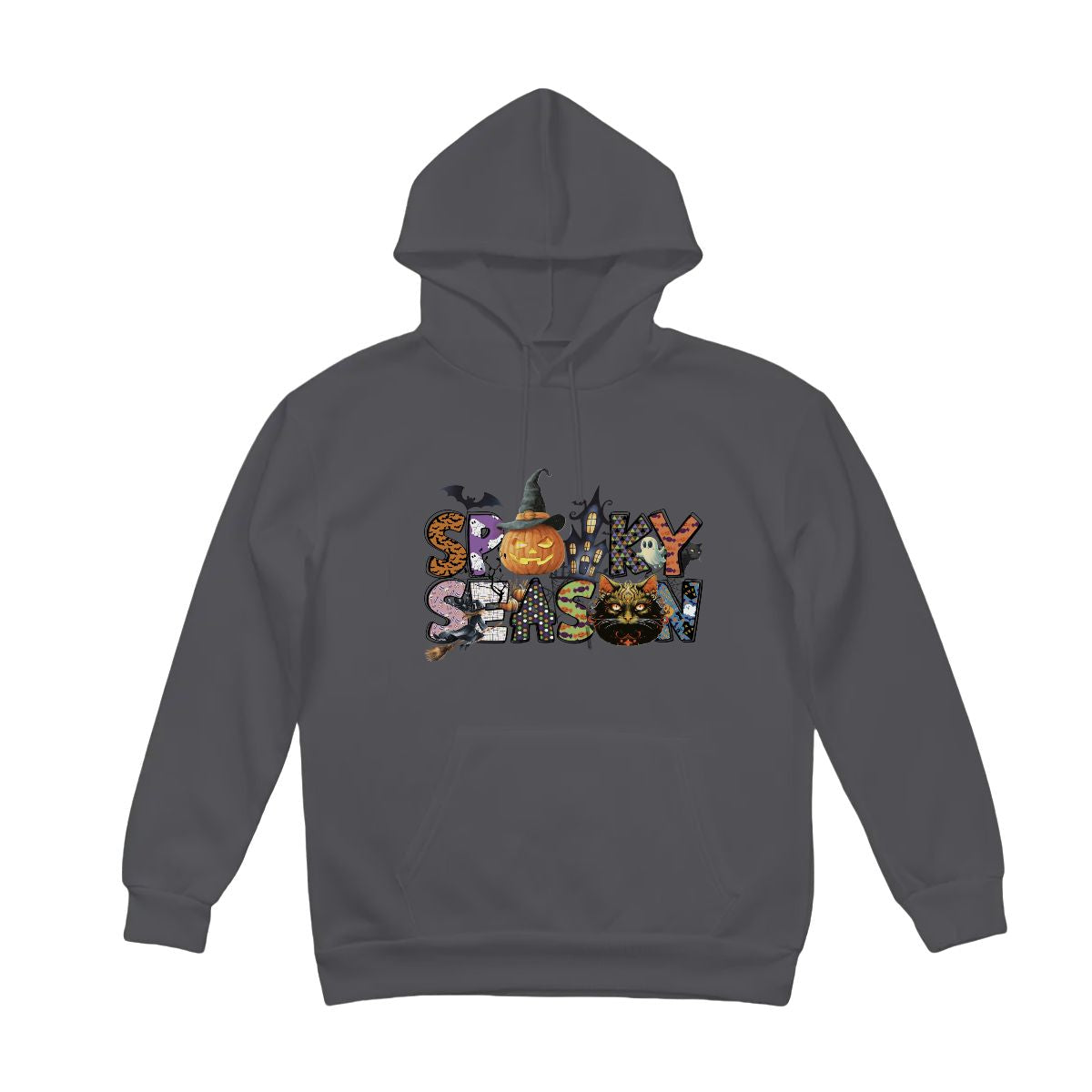 Halloween Spooky Season Unisex Fleece Hoodie with Drawstring