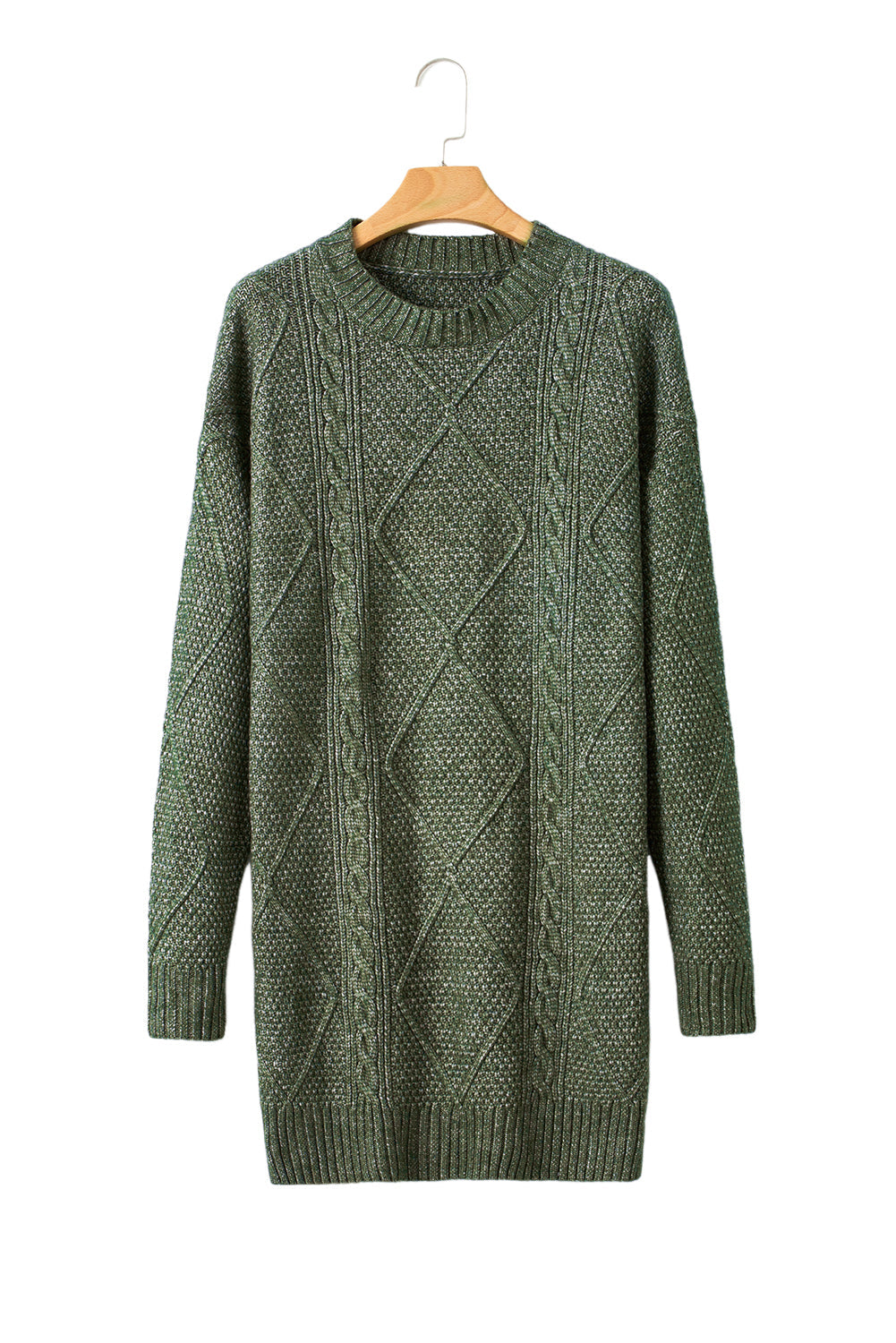Vestido de punto de cable holgado con hombros caídos Parchment Twist