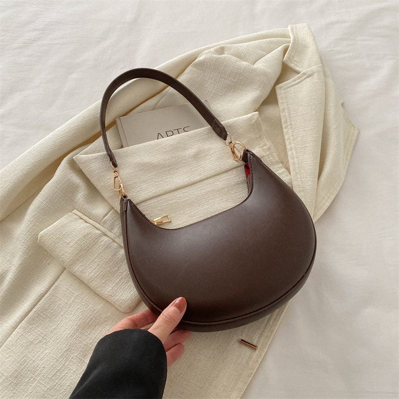Niche Crescent New Simple All-Match Textured Shoulder Bag For Women