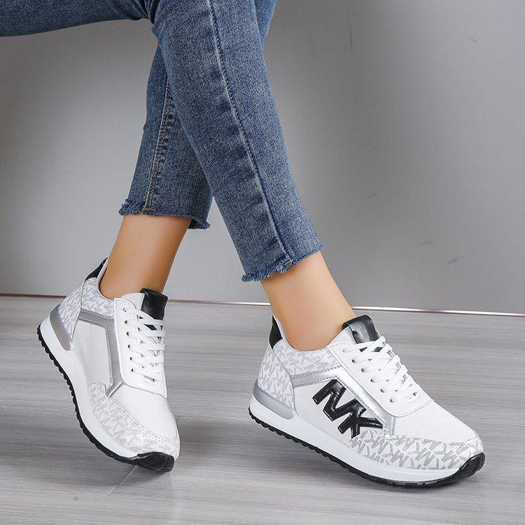 Women's Fashion Casual Printing Lace-Up Round-Toe Sneakers
