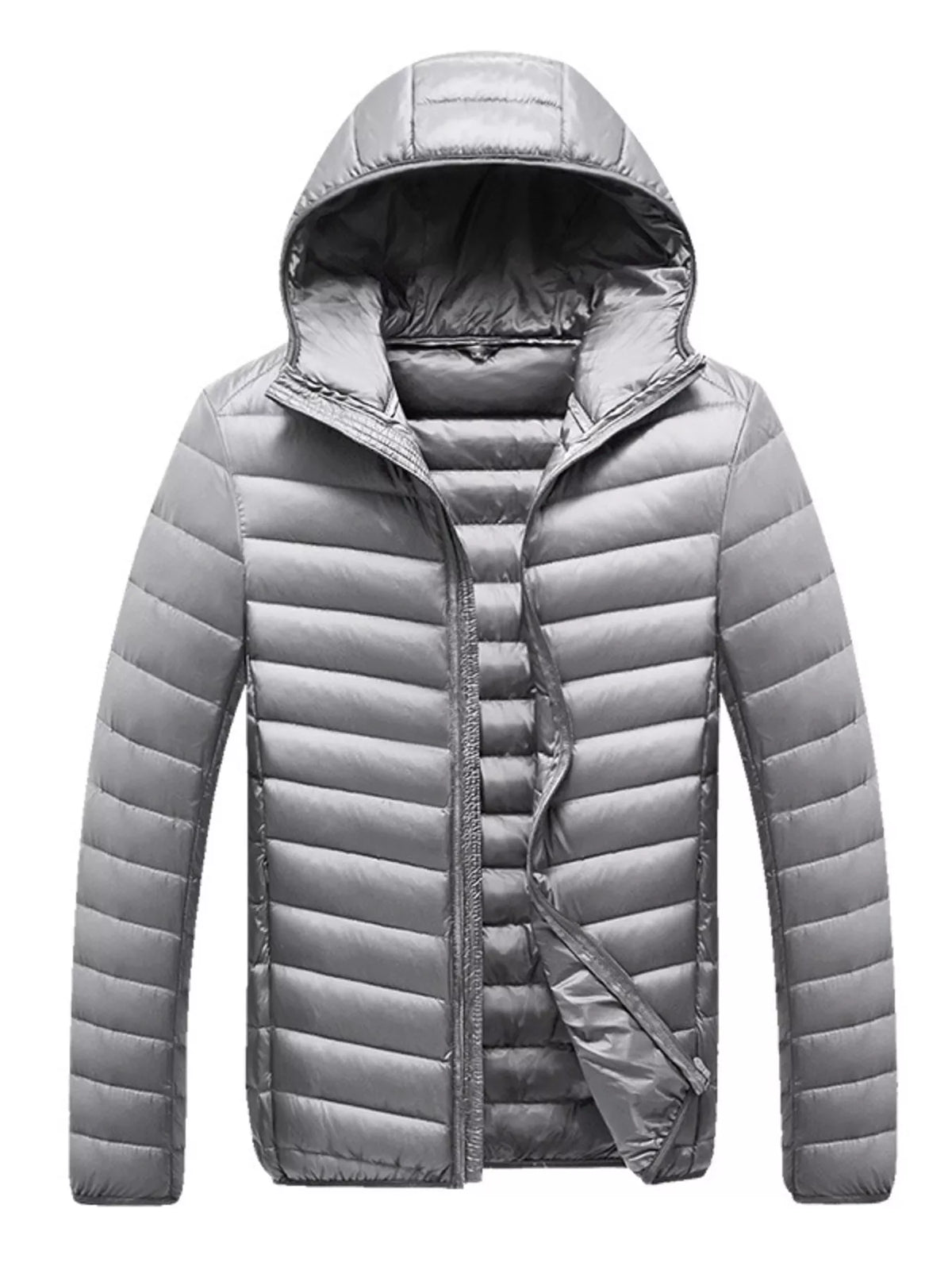 Men's Plus Size Lightweight Hooded Puffer Jacket