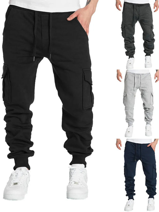 Pantalones para hombre con cordón y bolsillos