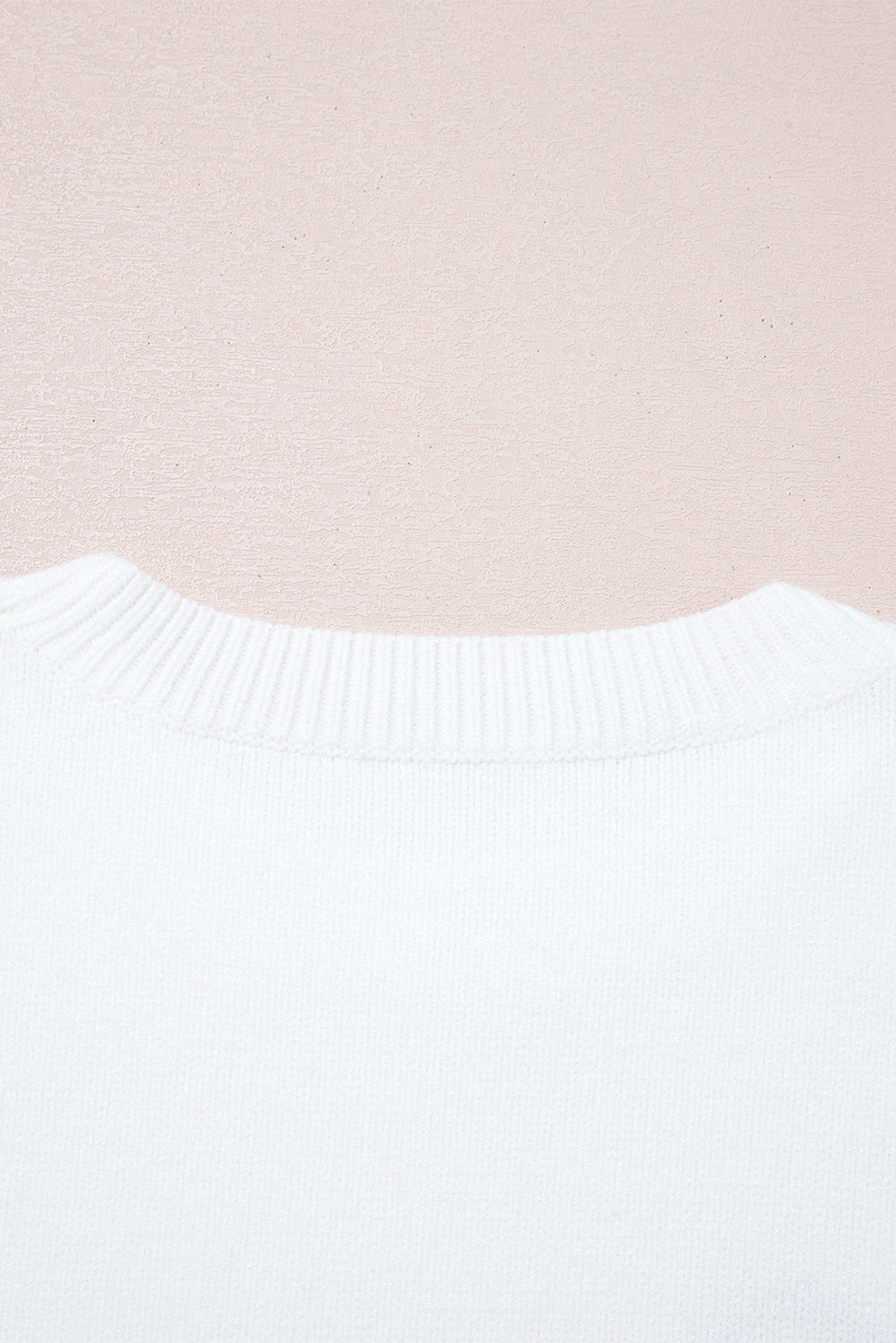 Peach Blossom Letter Embroidered Graphic Sweater