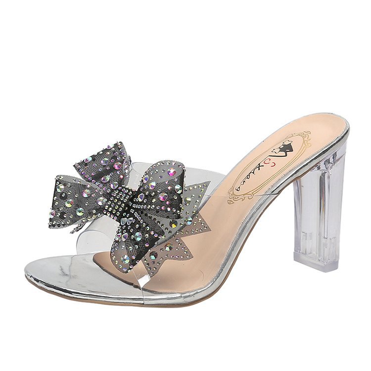 Women's Rhinestone Bow Flip Flops See size chart under “more details”