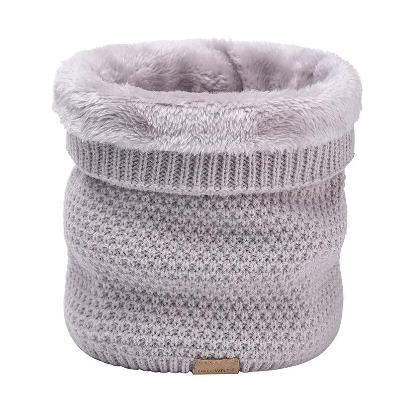 Men's Knitted Velvet Padded Neck Protection Scarf