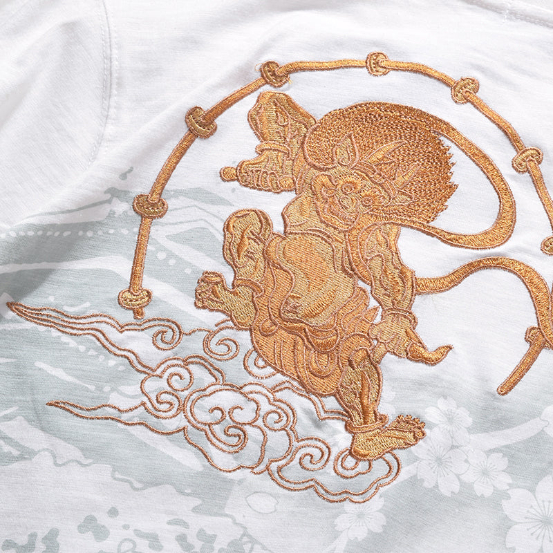 Men's Short Sleeve T-Shirt - Japanese Embroidered Design