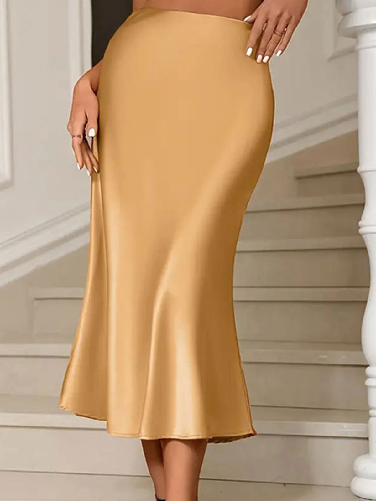 Satin Midi Mermaid Skirt