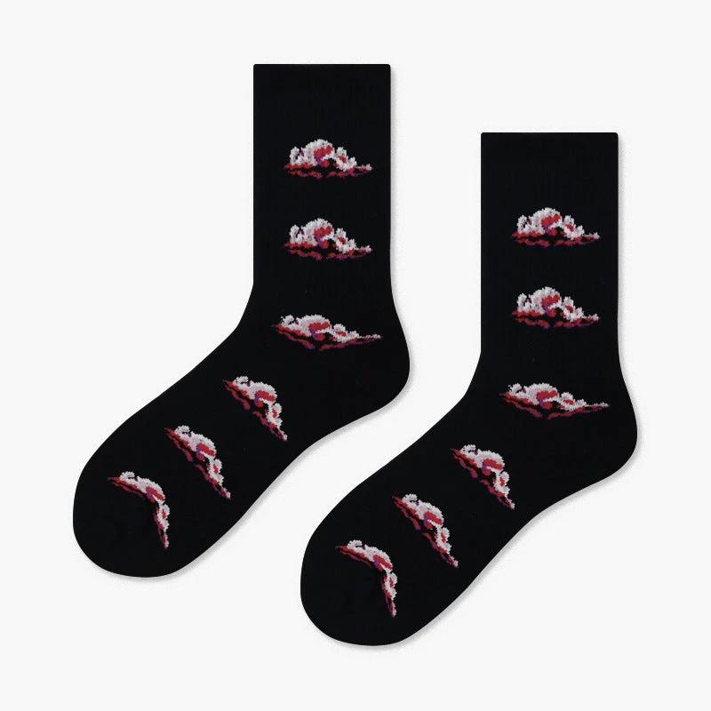 Men's Creative And Minimalist Printed Casual Breathable Mid Length Socks