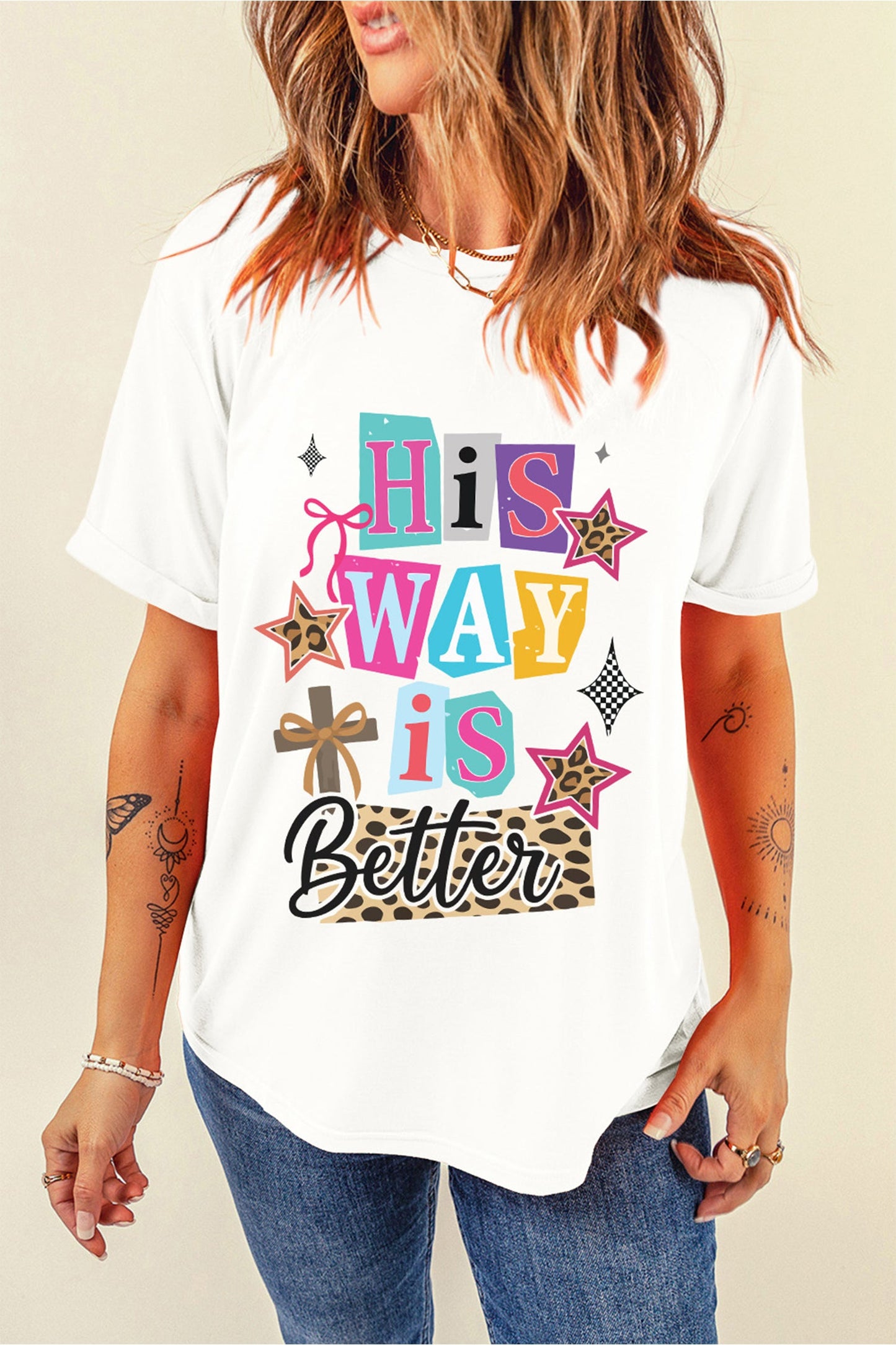 Camiseta Blanca de Celebración de Pascua "Su Camino Es Mejor"