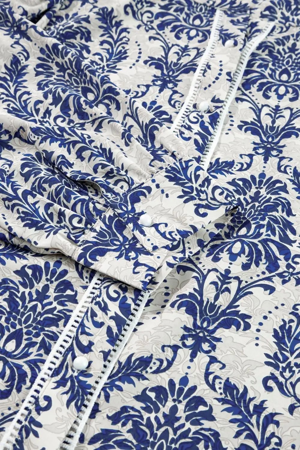 Love Salve Tribal Print Plus Shirt Sky Blue — Versatile Woven Top