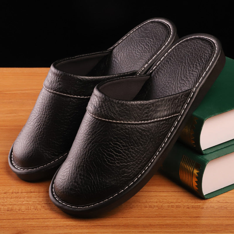 Unisex Lazy Four Seasons Leather Slippers