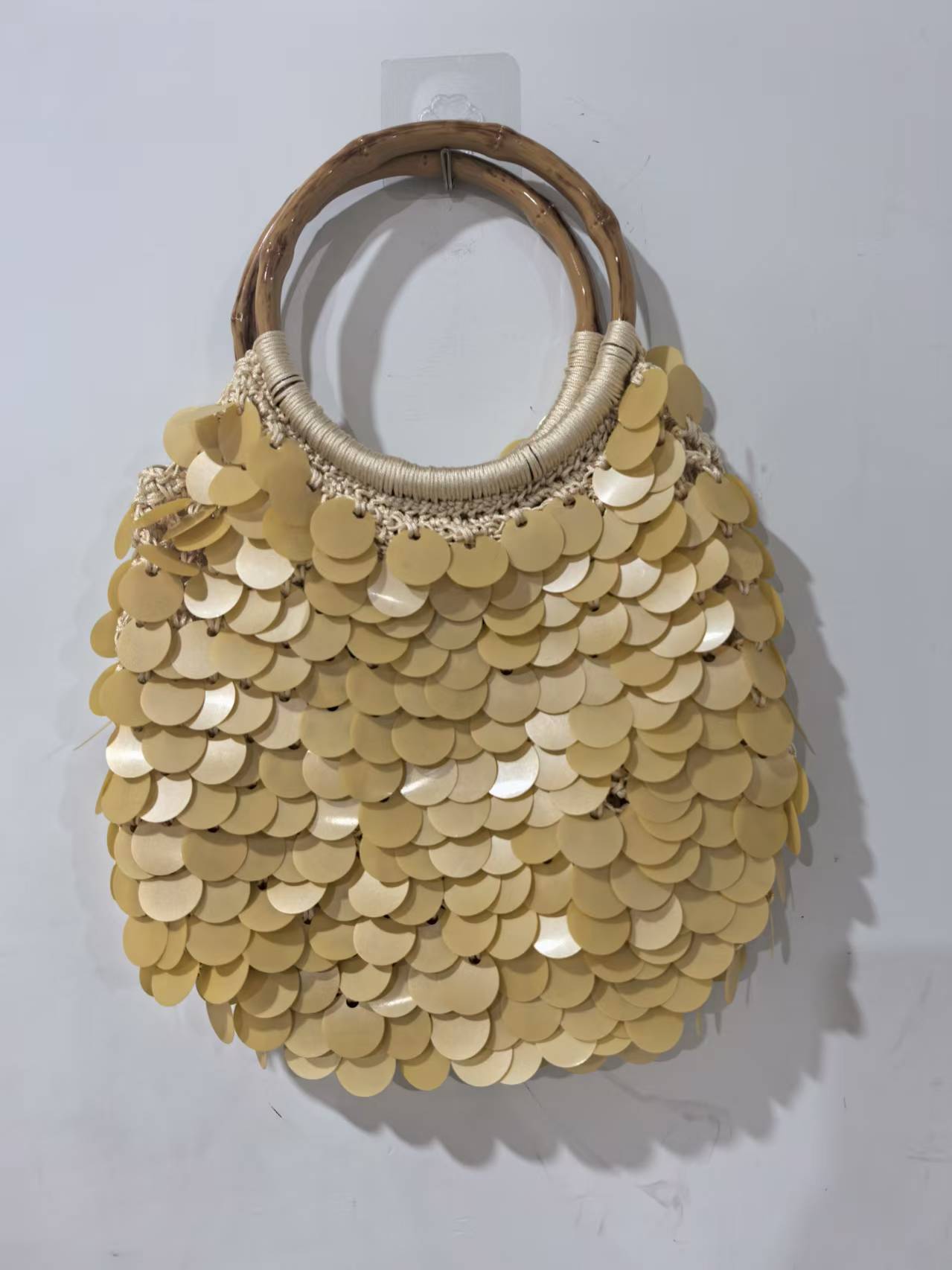 New High-End Handmade Natural Sequin Handbag For Women