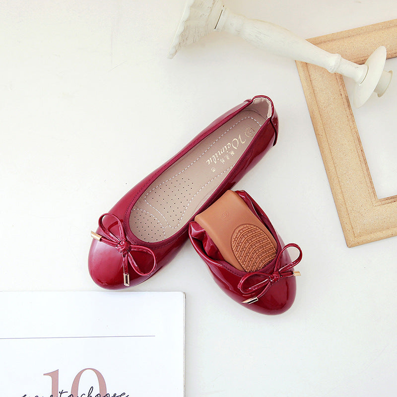 Foldable Bow Ballet Flats