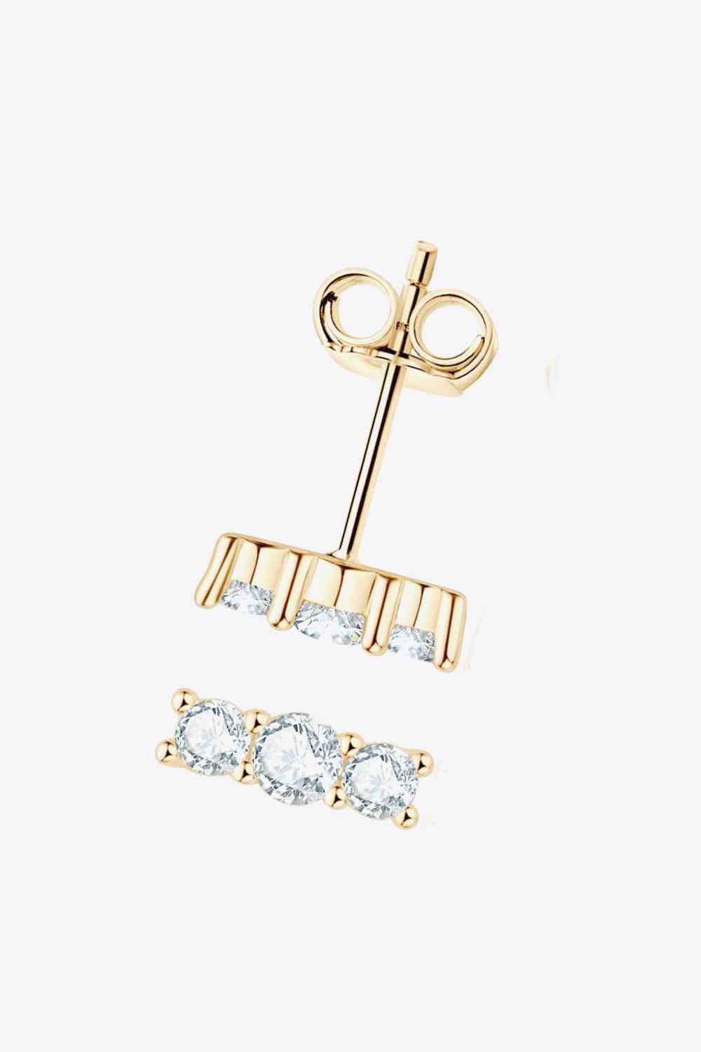Pendientes de moissanita con ritmo de latido – Diseño minimalista moderno en plata de ley 925 Consulte la tabla de tallas en "más detalles"