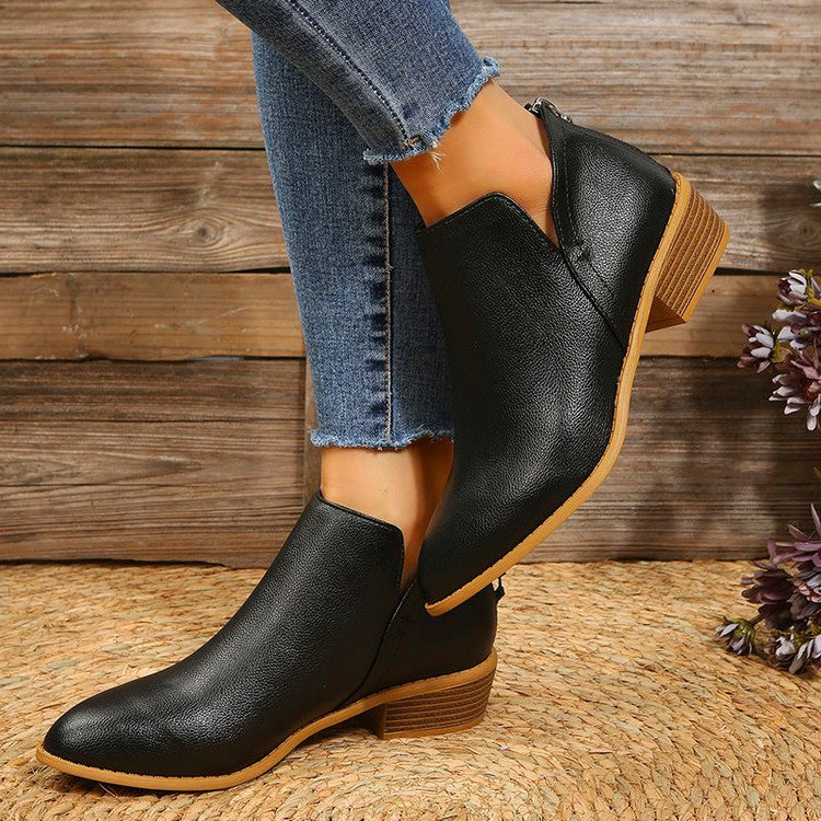 Women's Pointed-Toe Chunky Boots