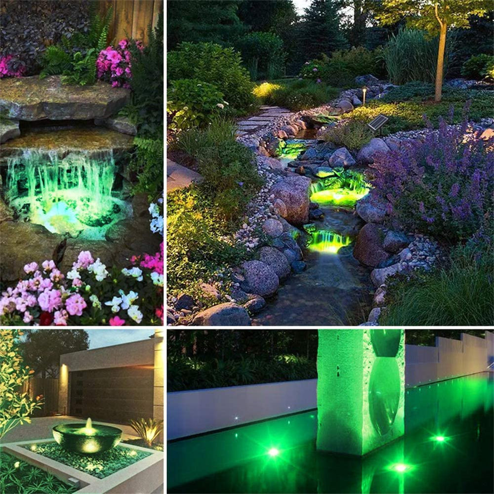 Submersible RGB Solar Garden Spotlights for Pathway Lighting