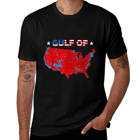 Camiseta con textura jaspeada para hombre y mujer con bandera divertida de EE. UU. y el Golfo de EE. UU.