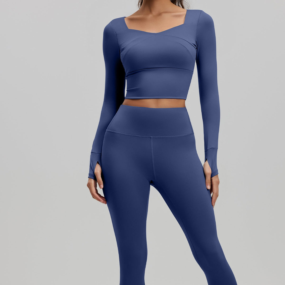 Spring And Summer Spliced Yoga Long-Sleeved Set