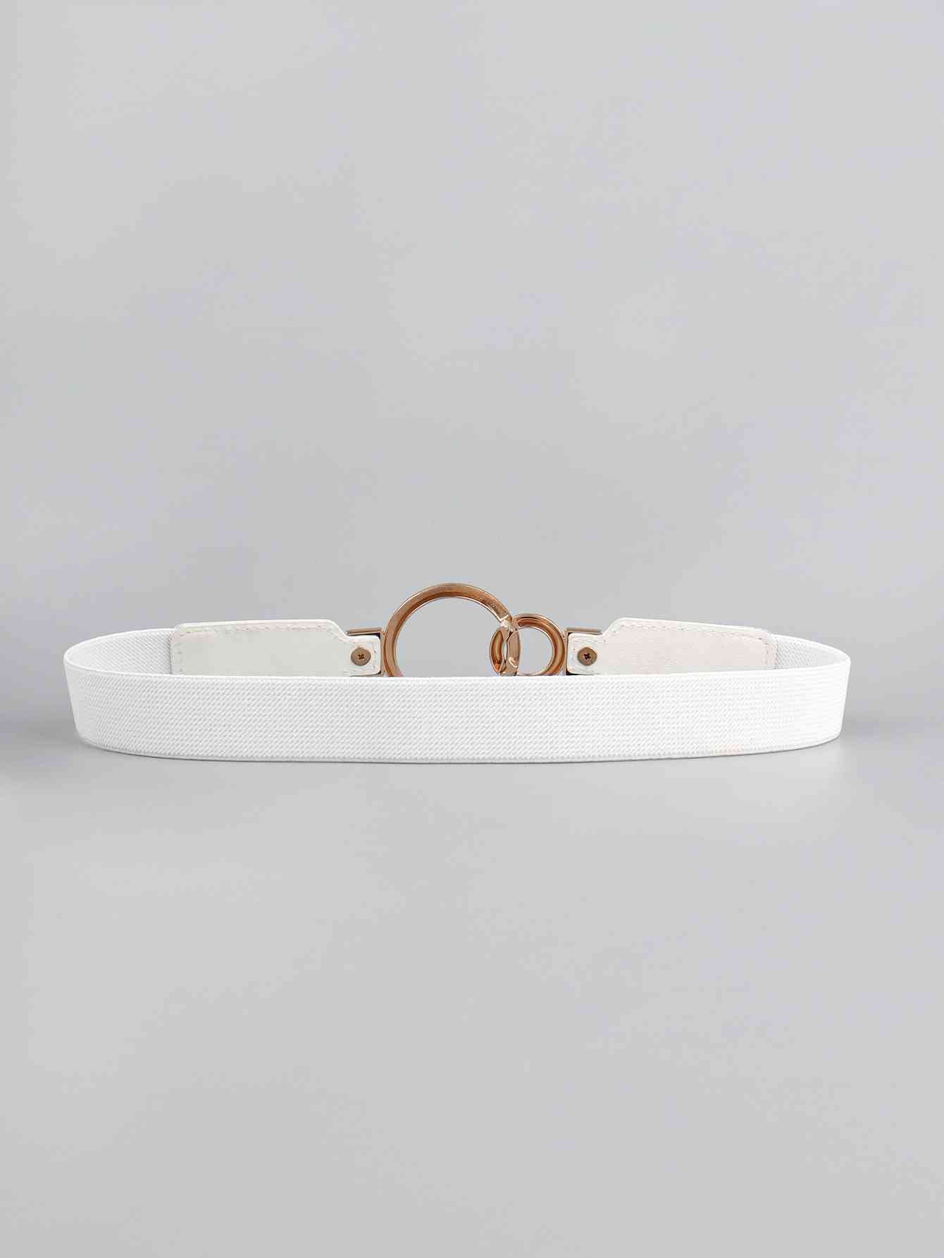 ElegantStyle Double Ring Buckle Elastic PU Belt – Adjustable Comfort Fit See size chart under “more details”