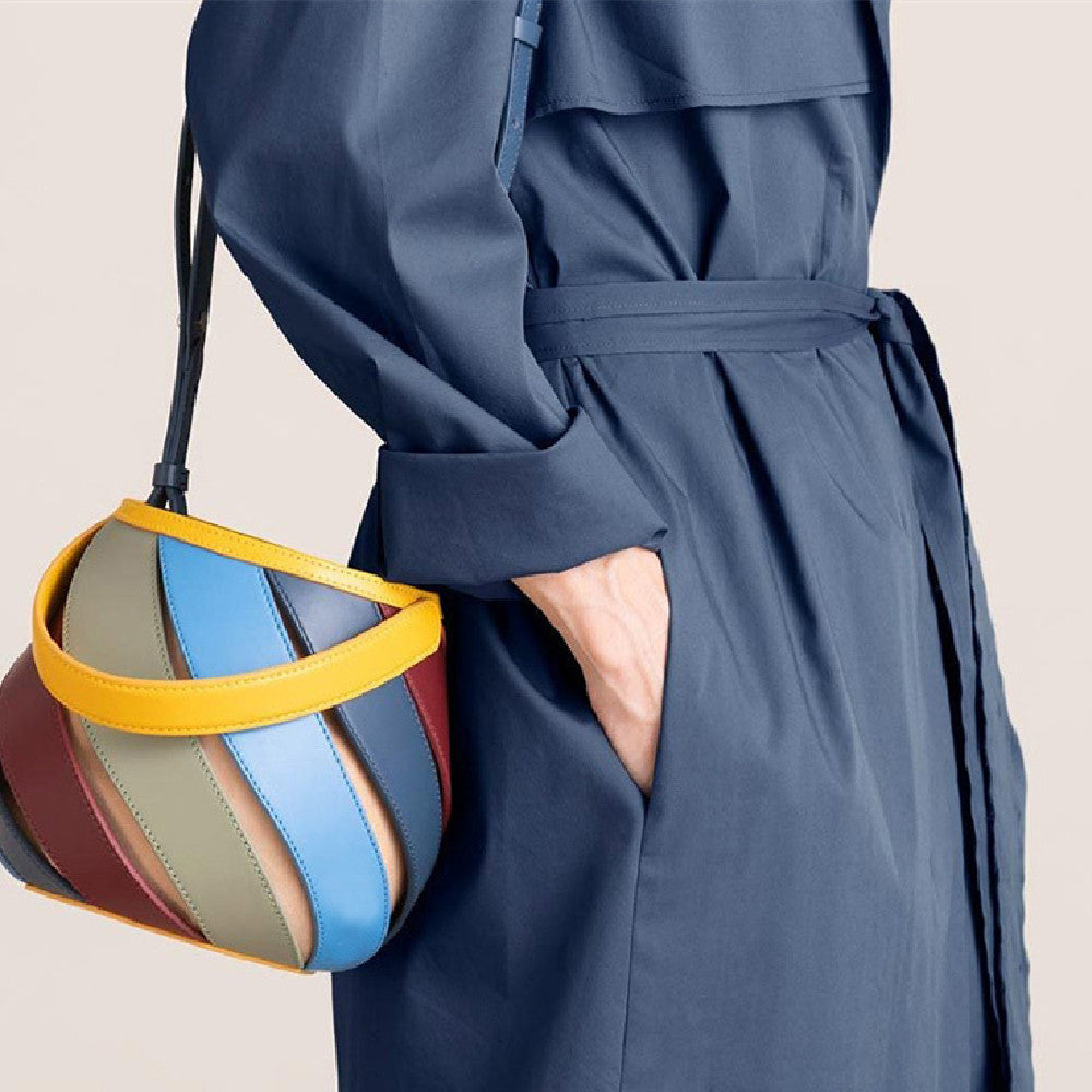 Splicing Bucket Pack Cylinder Shoulder Bag