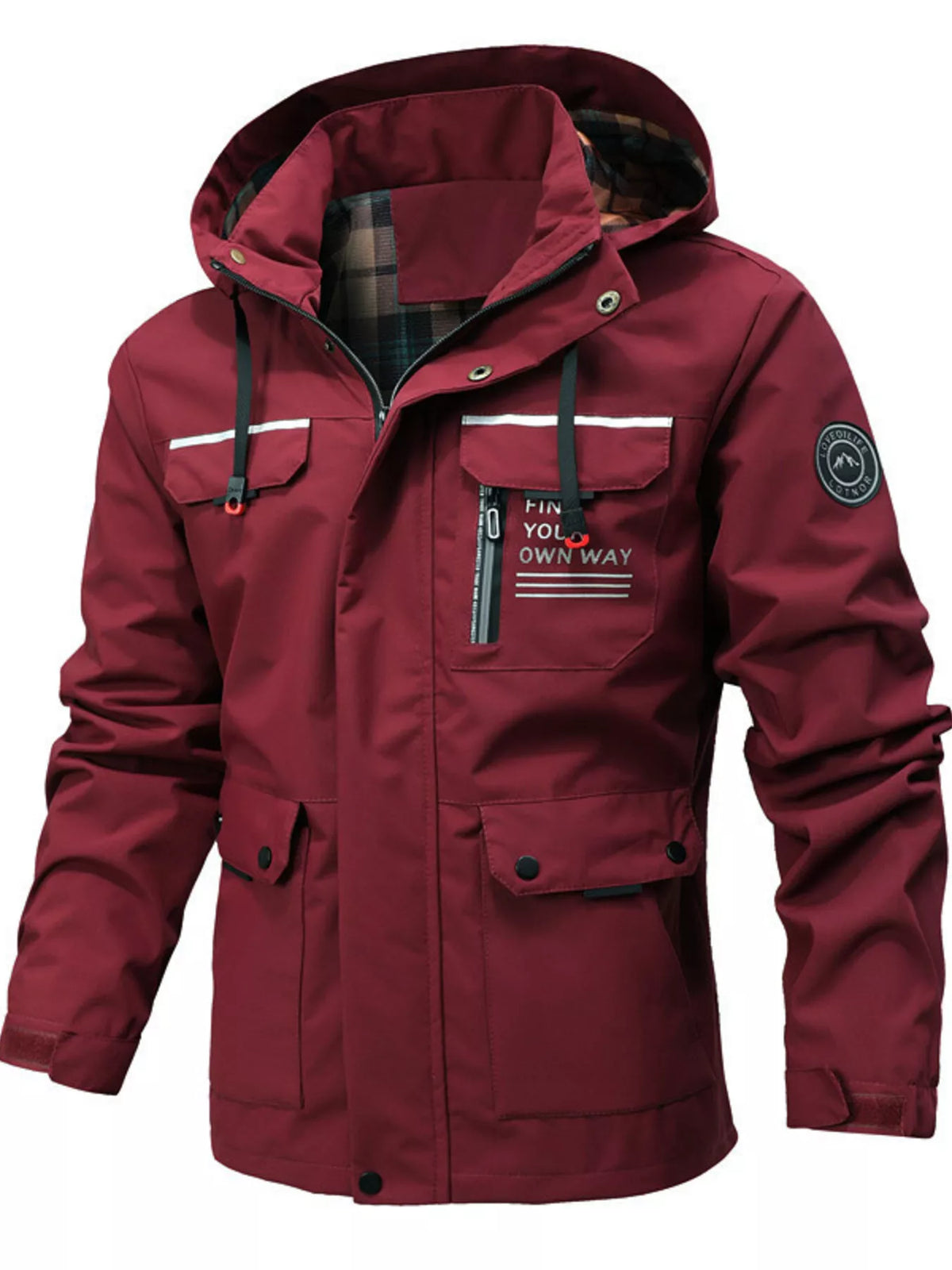 Men's Plus Size Hooded Outdoor Windproof Coat