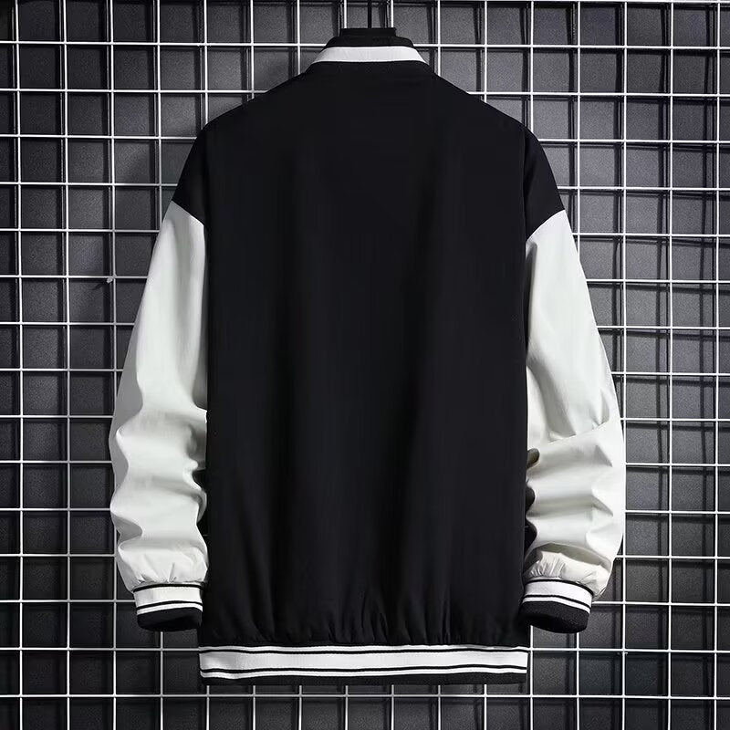 Men's Varsity Casual Letter Number Button Down Streetwear Jacket