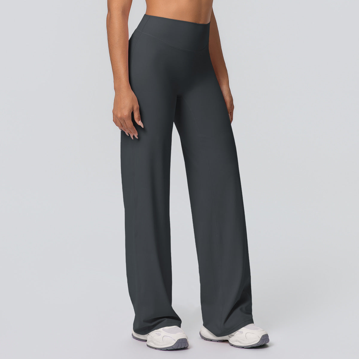 Casual High-waisted Loose-fit Solid-color Yoga Pants That Hug The Hips