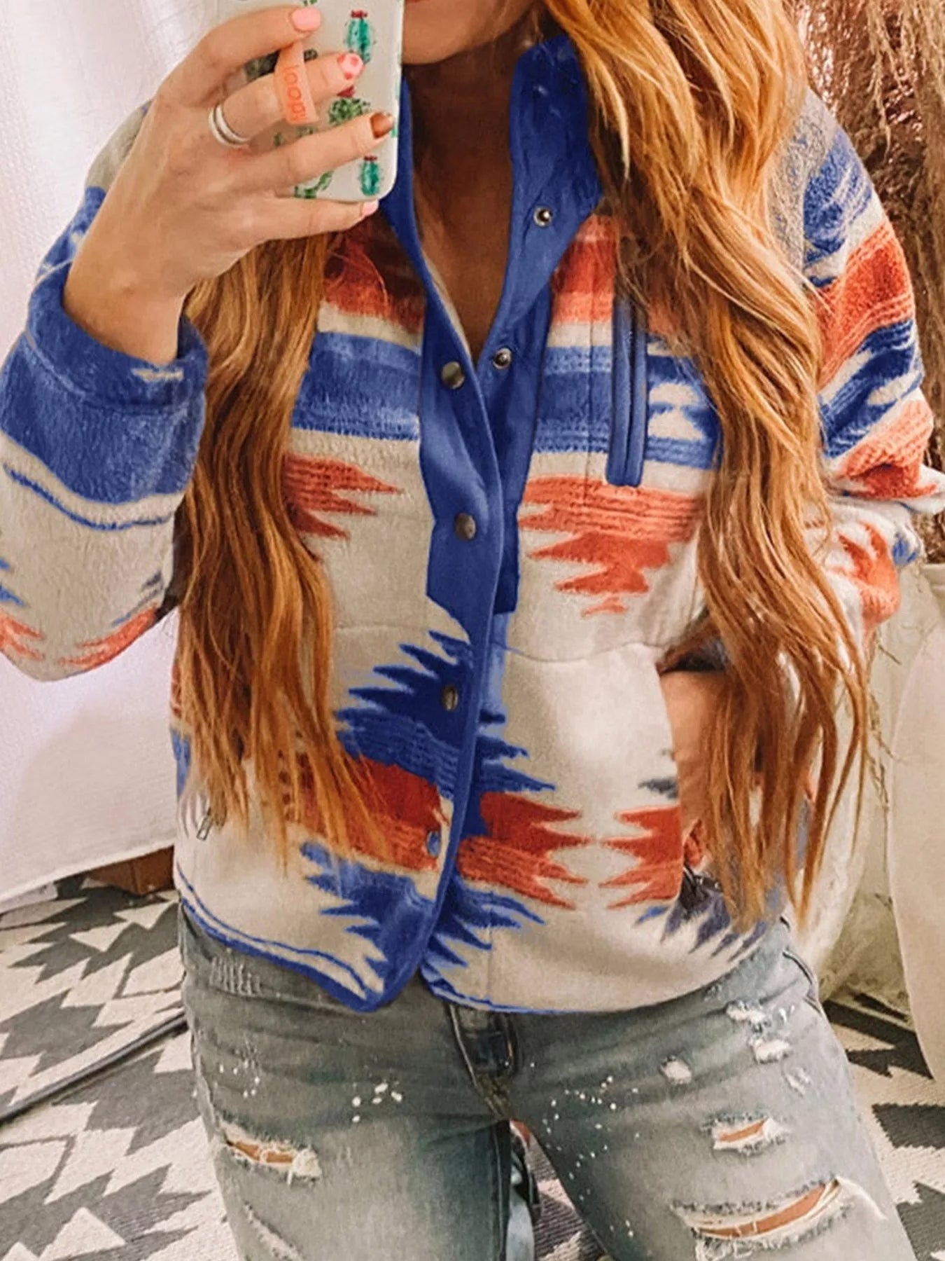 Chaqueta acolchada con diseño geométrico