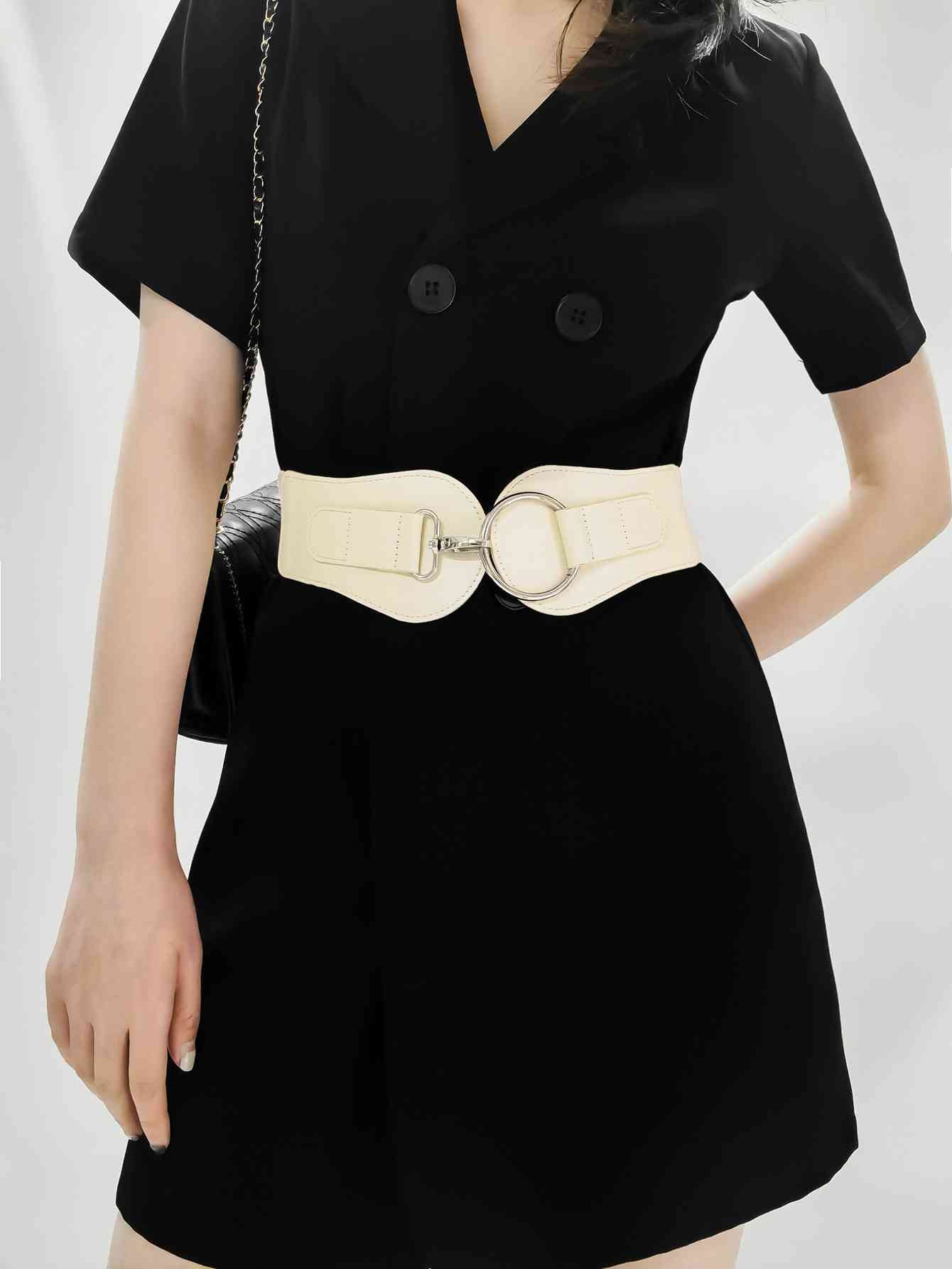 Elegant Fashion PU Elastic Wide Belt – Adjustable Comfort Fit See size chart under “more details”