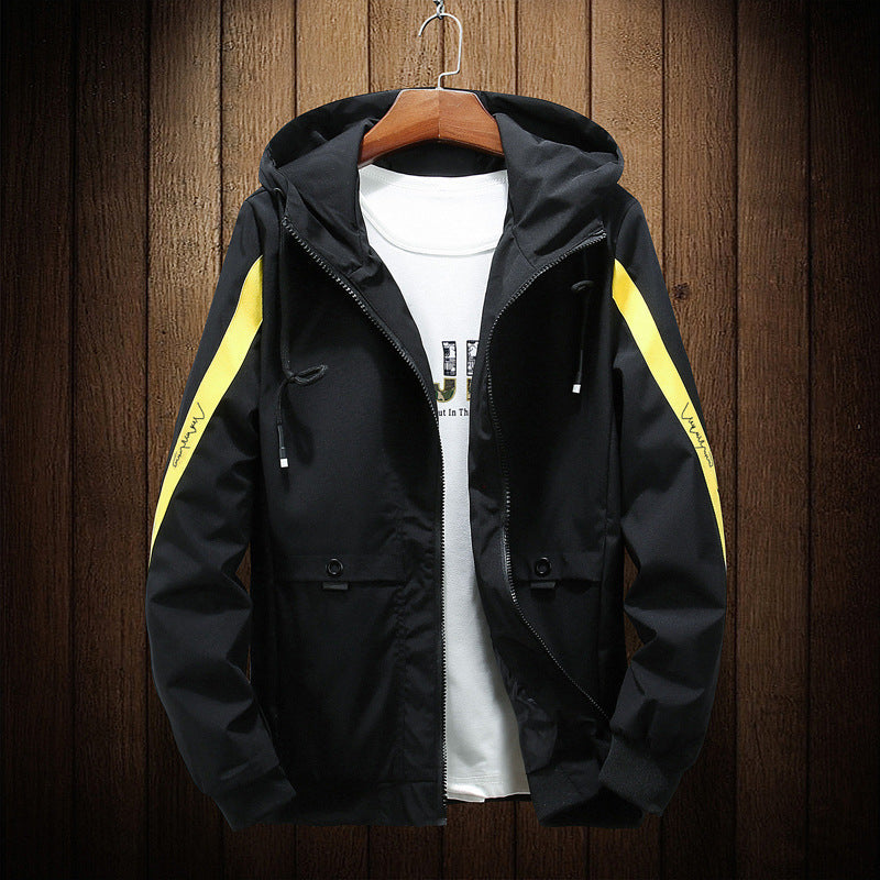 Men's Color Block Hooded Jacket