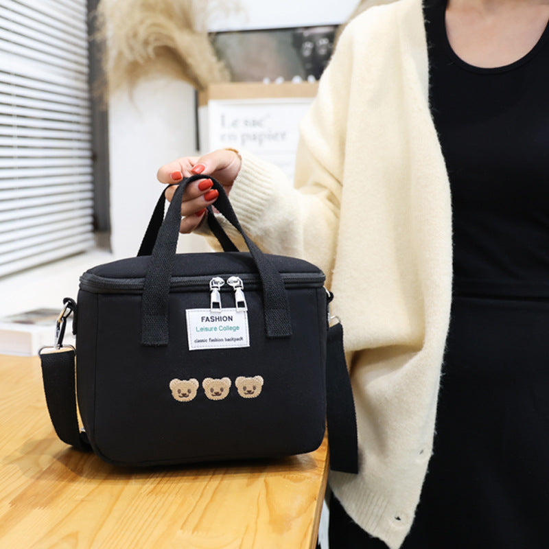Waterproof Mother-Child Bag with Embroidered Bear Design
