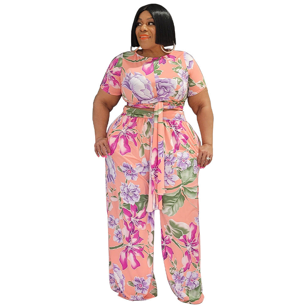 Sexy European And American Women's Clothing Plus-size Two-piece Set See size chart under “more details”