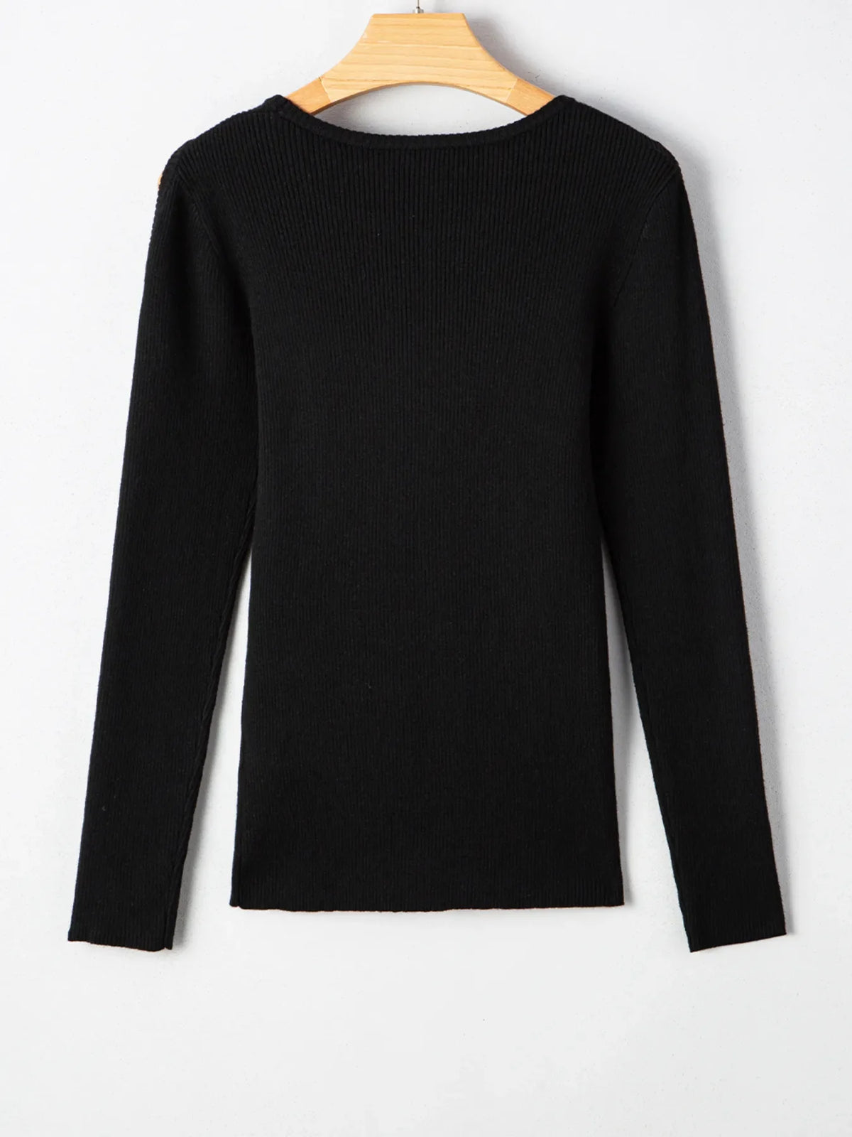 Ribbed Knit Cold Shoulder Sweater