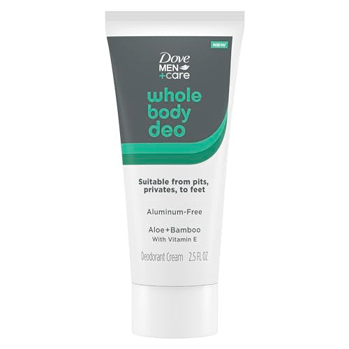 DOVE MEN + CARE Whole Body Deo Aluminum-Free Deodorant Cream Aloe + Bamboo Suitable from Pits Privates to Feet 2.5 fl oz