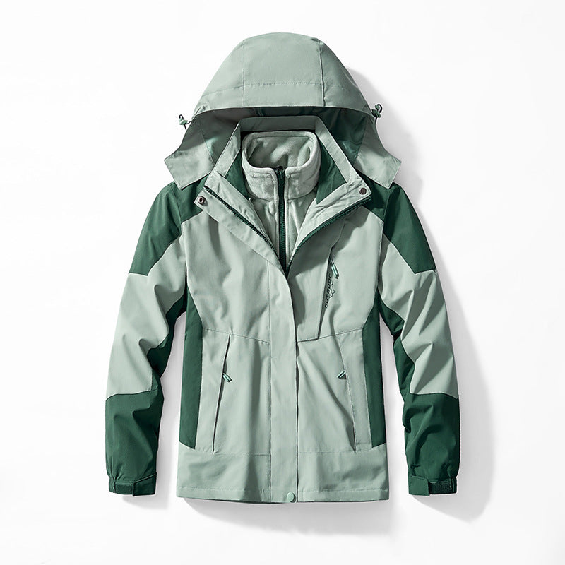 3-in-1 Mink-velvet Liner Two-piece Set Detachable Warm And Windproof Shell Jacket