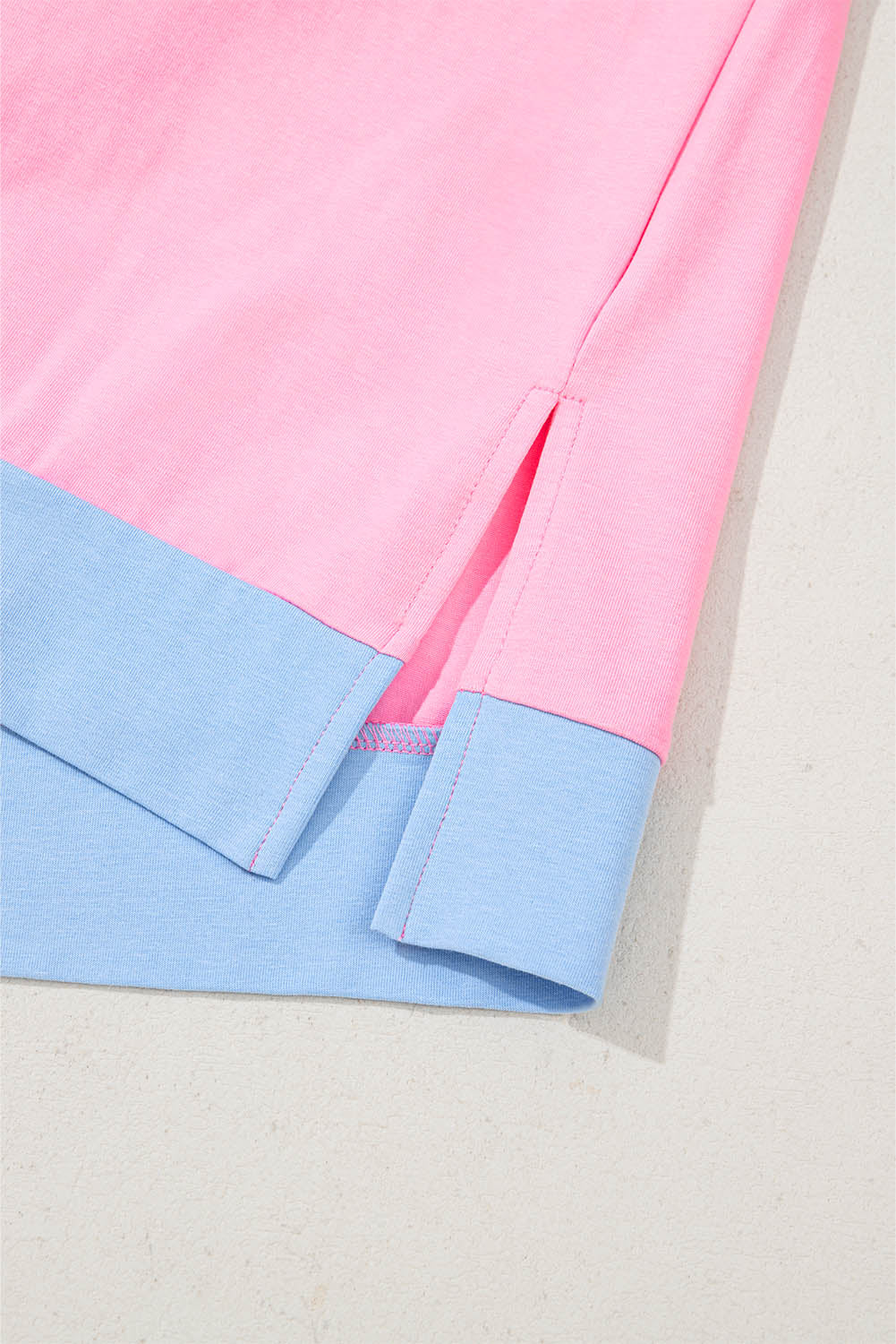 Camiseta con cuello y medio botones bicolor Myosotis