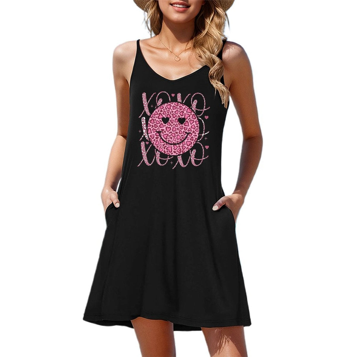 Happy Face XO's Women's Spaghetti Strap Night Dress (Made in USA)