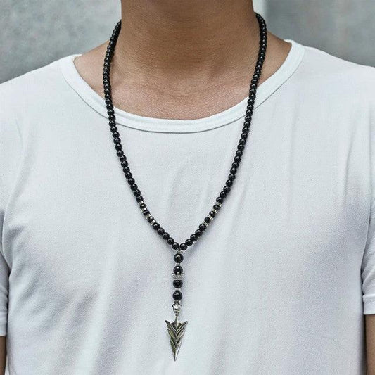 Collar con colgante de flecha clásico Tailxy para hombre, hecho a mano