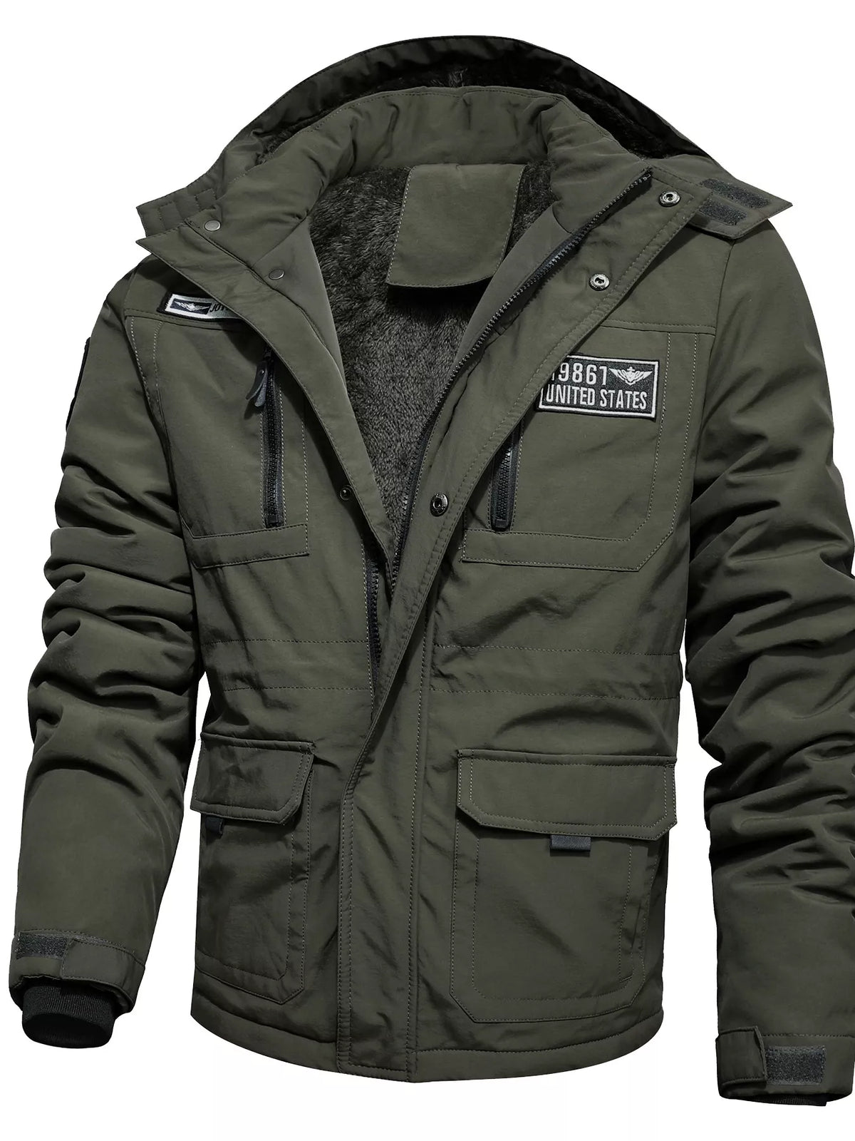 Men's Plus Size Winter Warm Hooded Padded Coat