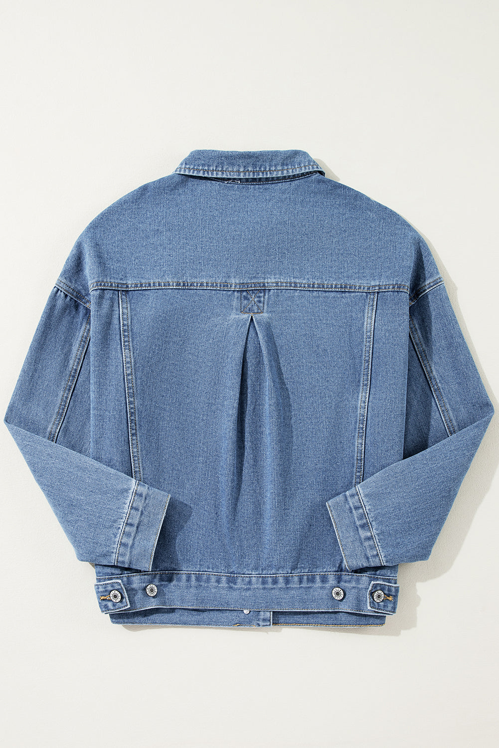 Chaqueta vaquera oversize con bolsillo, lavada a la piedra, a rayas azules
